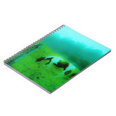 Carnet Turquoise brouillard Reto colorié poney peint Chev (Côté gauche)