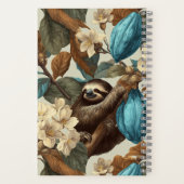 Carnet Turquoise Cacao Sloth Botanical Cooking Recipes (Verso)