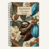 Carnet Turquoise Cacao Sloth Botanical Cooking Recipes (Recto)
