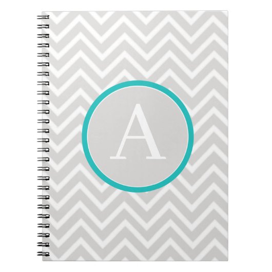 Carnet turquoise Chevron Monogram (Devant)