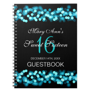 Carnet Turquoise de charme de Hollywood de Guestbook de