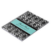 Carnet turquoise de damassé de livre d'invité de (Côté gauche)