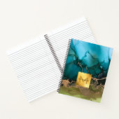Carnet Turquoise de monogramme Abstrait Gold Foil (Intérieur)