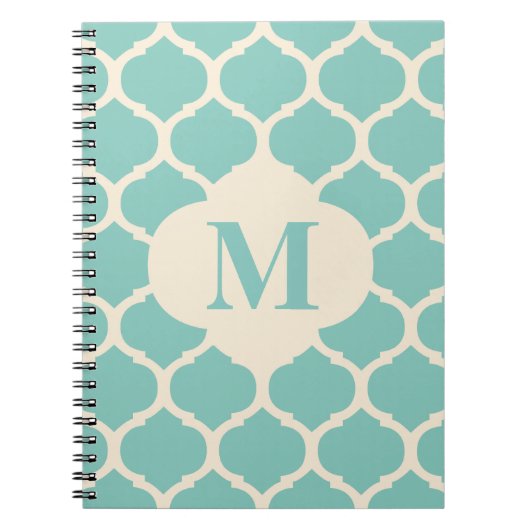 Carnet turquoise de monogramme de Marocain (Devant)