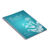 Carnet Turquoise de pavot de Guestbook de mariage (Côté Droit)