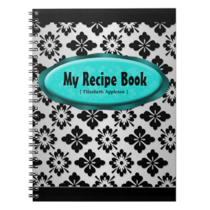 Carnet turquoise de recette de damassé élégante