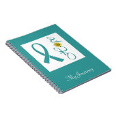 Carnet turquoise d'espoir de ruban (Côté Droit)