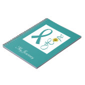 Carnet turquoise d'espoir de ruban (Côté gauche)
