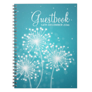 Carnet Turquoise d'étincelle d'été de Guestbook de