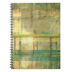 Carnet Turquoise dorée et peinture abstraite de vert