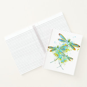 Carnet Turquoise éclaboussure de libellule