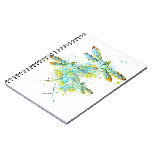 Carnet Turquoise éclaboussure de libellule (Côté gauche)