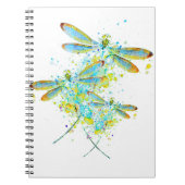 Carnet Turquoise éclaboussure de libellule (Devant)