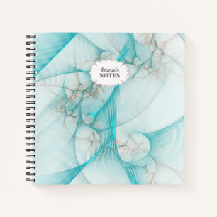 Carnet Turquoise en soie marbré ID717
