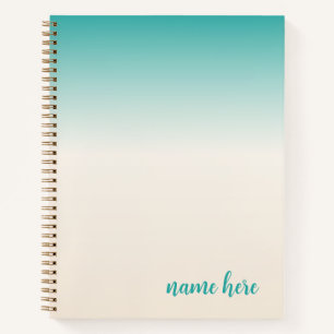 Carnet Turquoise et beige personnalisé