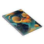 Carnet Turquoise et Gold Sphere Abstrait (Côté Droit)