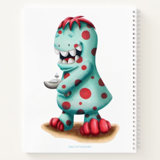 Carnet Turquoise et rouge Monster Alien personnalisé (Dos)