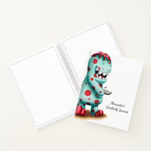 Carnet Turquoise et rouge Monster Alien personnalisé (Intérieur)