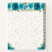 Carnet Turquoise Floral Peau foncée Princesse Sweet sixte (Dos)