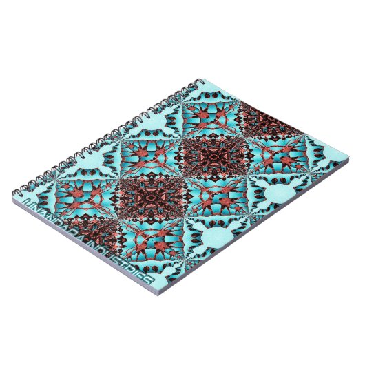 Carnet Turquoise Fractale Star Blast (Côté gauche)