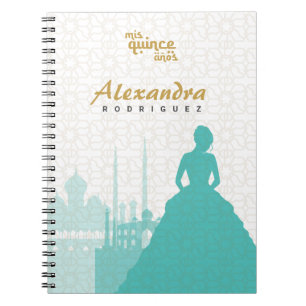 Carnet Turquoise & Gold Arabian Quinceañera