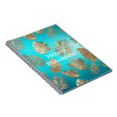 Carnet Turquoise Gold Tropical Feuille (Côté Droit)