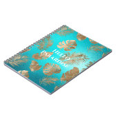 Carnet Turquoise Gold Tropical Feuille (Côté gauche)