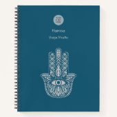 Carnet Turquoise Green Yoga Studio Hamsa personnalisable (Devant)