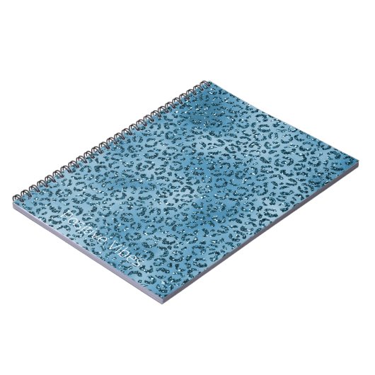 Carnet Turquoise leopard bleu (Côté gauche)