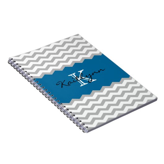 Carnet turquoise moderne de monogramme d'accent de (Côté Droit)