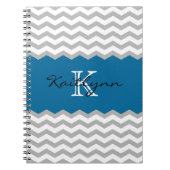 Carnet turquoise moderne de monogramme d'accent de (Devant)
