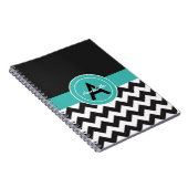 Carnet Turquoise noir Chevron (Côté Droit)