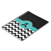 Carnet Turquoise noir Chevron (Côté gauche)