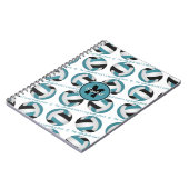 Carnet turquoise noir Le terrain de volley est mon endroi (Côté gauche)