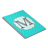 Carnet Turquoise Quaterfoil Latti Monogramme Note initial (Côté Droit)
