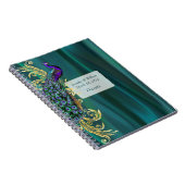 Carnet Turquoise Satin et Mariage Peacock Connexion (Côté Droit)