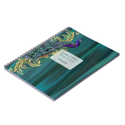 Carnet Turquoise Satin et Mariage Peacock Connexion (Côté gauche)