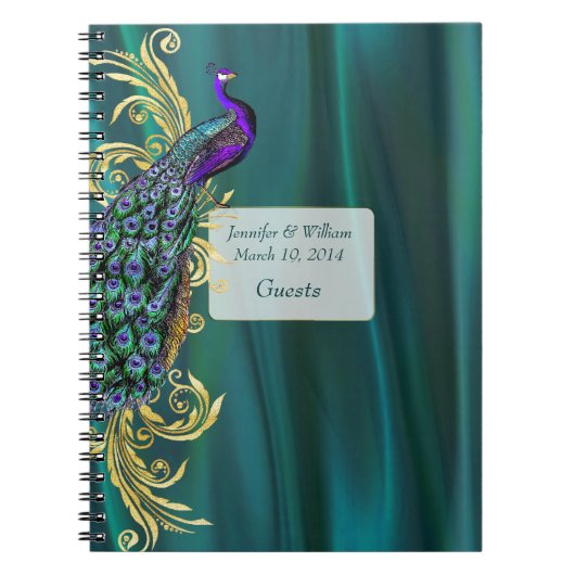 Carnet Turquoise Satin et Mariage Peacock Connexion (Devant)