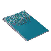 Carnet Turquoise & Silver Mandala Elégant Minimal Marocai (Côté Droit)