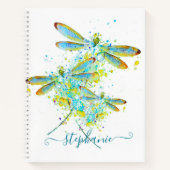 Carnet Turquoise Splatter Dragonfly personnalisée (Devant)