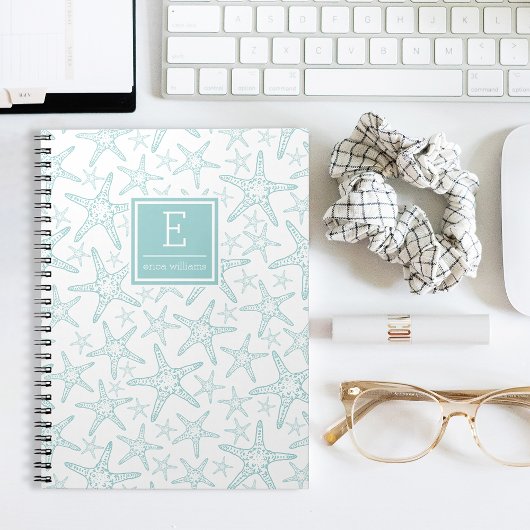 Carnet Turquoise Starfish Motif personnalisé
