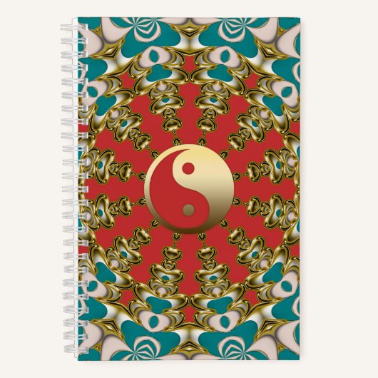 Carnet Turquoise Sunshine Gold Yin Yang (Recto)