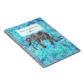 Carnet Turquoise tirée par la main de bleu d'éléphant de (Côté Droit)