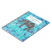 Carnet Turquoise tirée par la main de bleu d'éléphant de (Côté gauche)