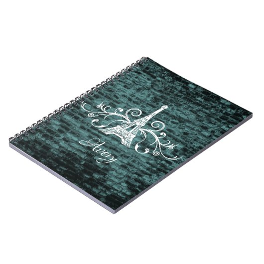 Carnet turquoise Tour Eiffel (Côté gauche)
