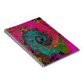 Carnet Turquoise Tripant Abstrait Rétro Tourbillon Liquid (Côté Droit)