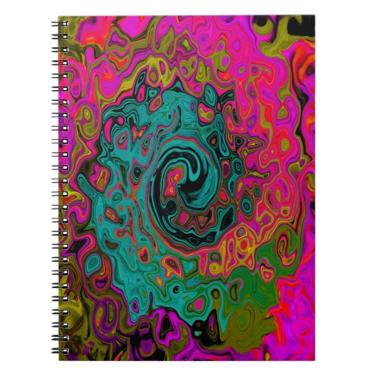 Carnet Turquoise Tripant Abstrait Rétro Tourbillon Liquid (Devant)