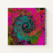 Carnet Turquoise Trippeyant Abstrait Rétro Tourbillon Liq (Dos)