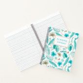 Carnet Turquoise Tropical Feuille Motif personnalisé (Intérieur)