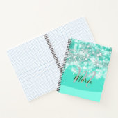 Carnet Turquoise turquoise agate aqua monogramme ajouter  (Intérieur)